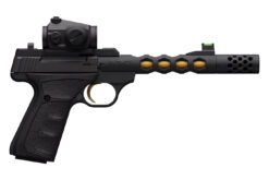 Browning Buck Mark Vision 22 LR Pistol with Black/Gold Barrel and Vortex Crossfire Red Dot