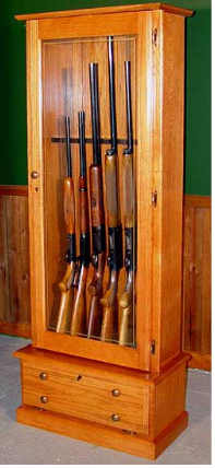 Scout 406 Gun Cabinet - Solid Oak -6-Gun